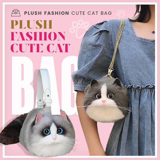 Bolso de Felpa con Forma de Gato