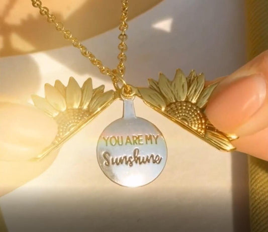 "You Are My Sunshine"Collar Girasol Con Caja De Regalo