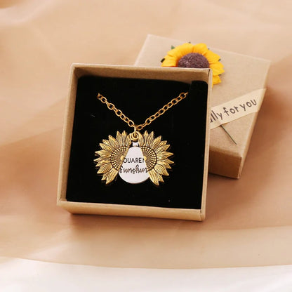 "You Are My Sunshine"Collar Girasol Con Caja De Regalo